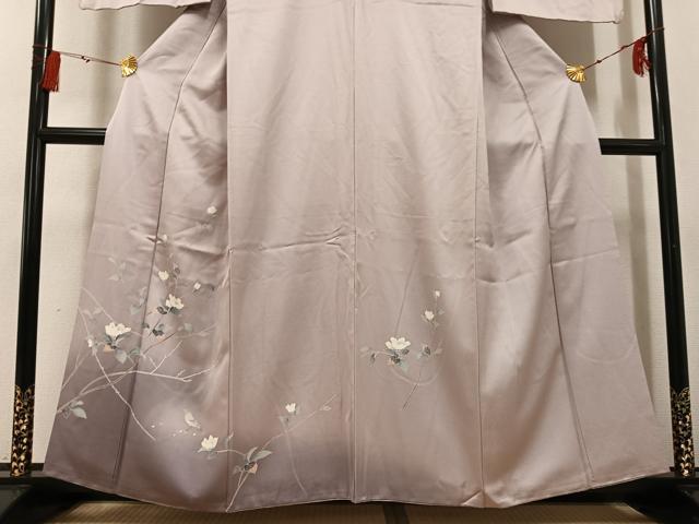 平和屋着物●訪問着　友禅　花鳥文　暈し染め　正絹　逸品　AABG1078ph