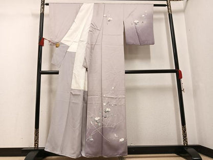平和屋着物●訪問着　友禅　花鳥文　暈し染め　正絹　逸品　AABG1078ph