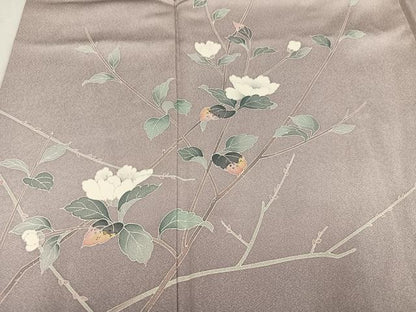 平和屋着物●訪問着　友禅　花鳥文　暈し染め　正絹　逸品　AABG1078ph