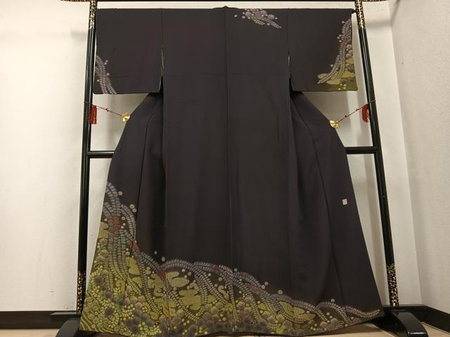 平和屋着物●十日町 名門 滝泰謹製 訪問着 絞り 辻が花 暈し染め 正絹 逸品 AABG1080ph