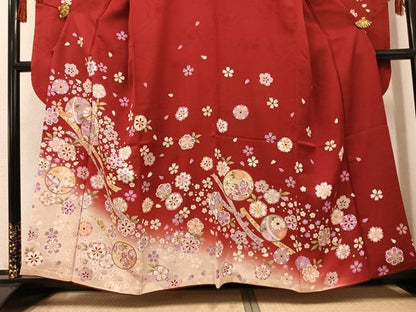 平和屋着物●豪華振袖 刺繍 手鞠 金彩 正絹 逸品 AABG1081ph