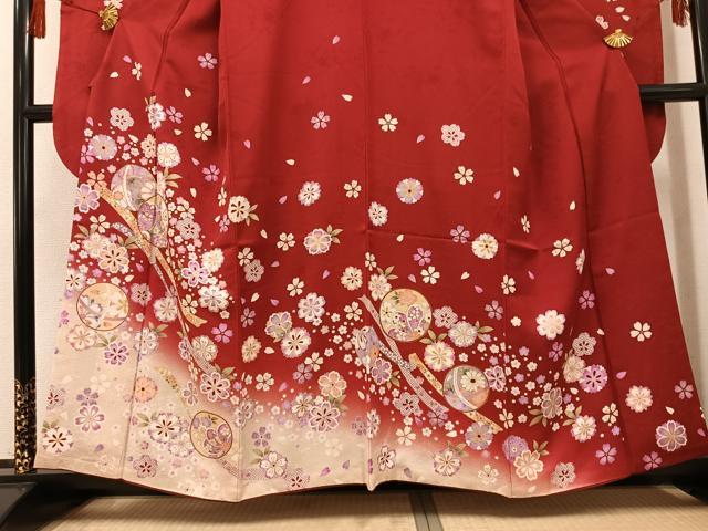 平和屋着物●豪華振袖 刺繍 手鞠 金彩 正絹 逸品 AABG1081ph
