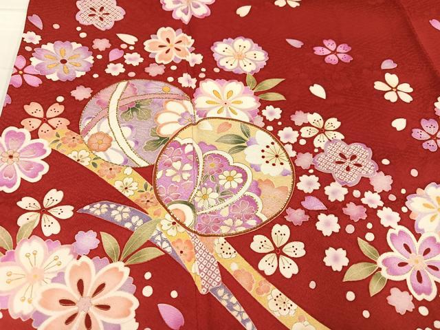 平和屋着物●豪華振袖 刺繍 手鞠 金彩 正絹 逸品 AABG1081ph