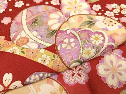 平和屋着物●豪華振袖 刺繍 手鞠 金彩 正絹 逸品 AABG1081ph