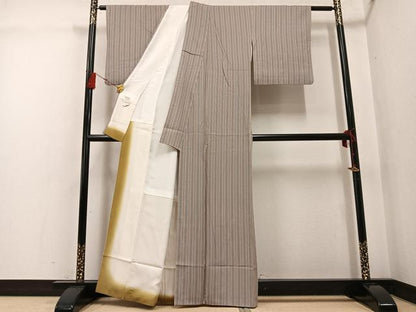 平和屋着物●上質な小紋　間道　正絹　逸品　AABG1082ph