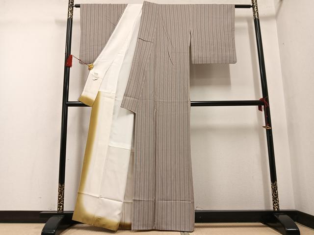 平和屋着物●上質な小紋　間道　正絹　逸品　AABG1082ph