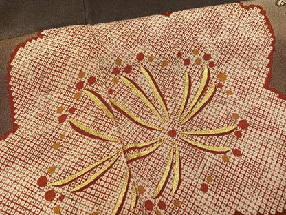 平和屋着物●豪華振袖　舞桜文　暈し染め　金彩　鬼しぼ縮緬　正絹　逸品　未使用　AABG1084ph