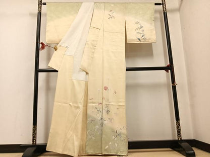 平和屋着物●訪問着　友禅　枝花文　暈し染め　鈴乃屋扱い　正絹　逸品　AABG1086ph