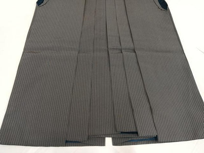 平和屋着物●男性　馬乗り袴　縞　正絹　逸品　AABG1088ph