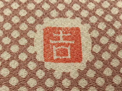 平和屋着物●和染紅型　栗山紅型　栗山吉三郎　小紋　ドット　鬼しぼ縮緬　正絹　逸品　AABG1089ph