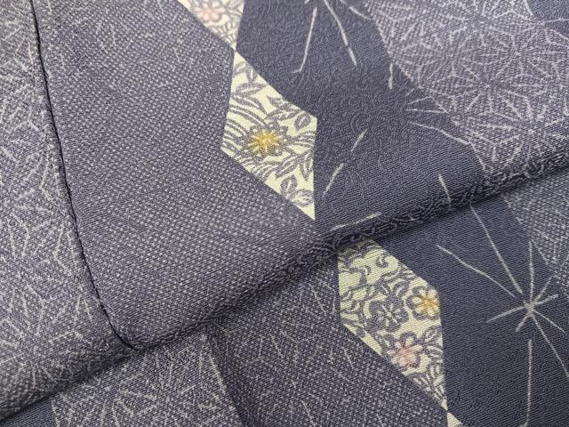 平和屋着物●上質な小紋　麻の葉花間道　正絹　逸品　AABG1091ph