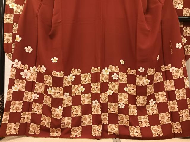 平和屋着物●こむさでもーど・COMME CA DU MODE　振袖　桜文　正絹　逸品　AABG1100ph