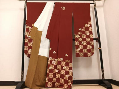 平和屋着物●こむさでもーど・COMME CA DU MODE　振袖　桜文　正絹　逸品　AABG1100ph