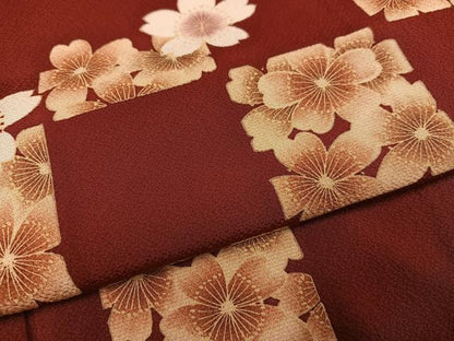 平和屋着物●こむさでもーど・COMME CA DU MODE　振袖　桜文　正絹　逸品　AABG1100ph