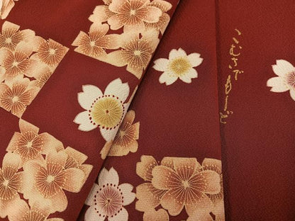 平和屋着物●こむさでもーど・COMME CA DU MODE　振袖　桜文　正絹　逸品　AABG1100ph