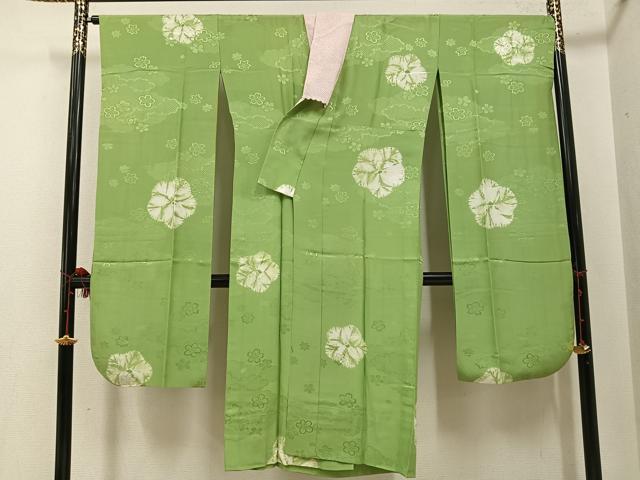 平和屋着物●豪華振袖・長襦袢(無双仕立て)セット　駒刺繍　松竹梅渡り橋風景文　金彩　正絹　逸品　AABG1102ph