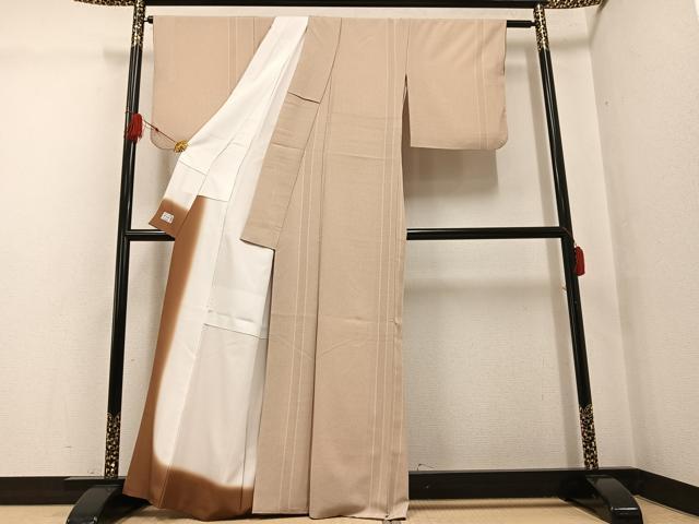 平和屋着物●洗える最高級着物　＜英＞はなぶさ謹製  小紋　間道　AABG1106ph