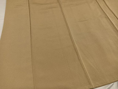 平和屋着物▼上質な色無地　作家物　登茂　枯色　正絹　逸品　AABG1108ph