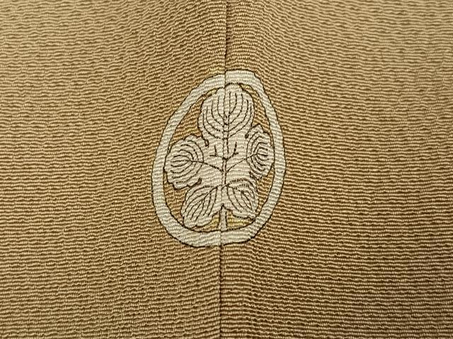 平和屋着物▼上質な色無地　作家物　登茂　枯色　正絹　逸品　AABG1108ph