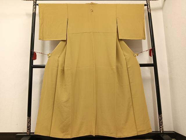 平和屋着物▼上質な色無地　桑染色　正絹　逸品　AABG1117ph