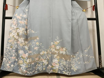 平和屋着物●訪問着　枝花文　金彩　正絹　逸品　AABG1118ph