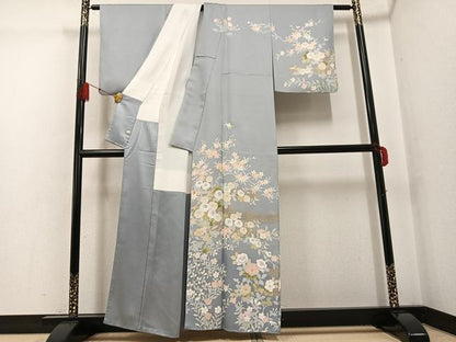 平和屋着物●訪問着　枝花文　金彩　正絹　逸品　AABG1118ph