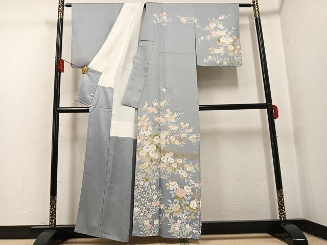 平和屋着物●訪問着　枝花文　金彩　正絹　逸品　AABG1118ph