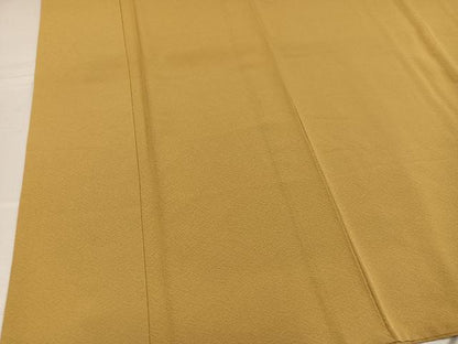 平和屋着物▼上質な色無地　黄朽葉色　正絹　逸品　AABG1119ph
