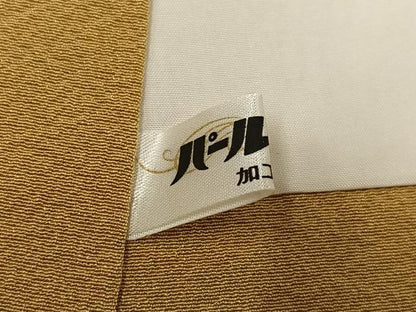 平和屋着物▼上質な色無地　黄朽葉色　正絹　逸品　AABG1119ph