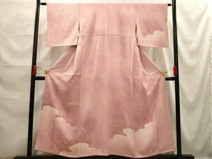 平和屋着物■訪問着　霞草花文　暈し染め　金彩　正絹　逸品　AABG1124sx