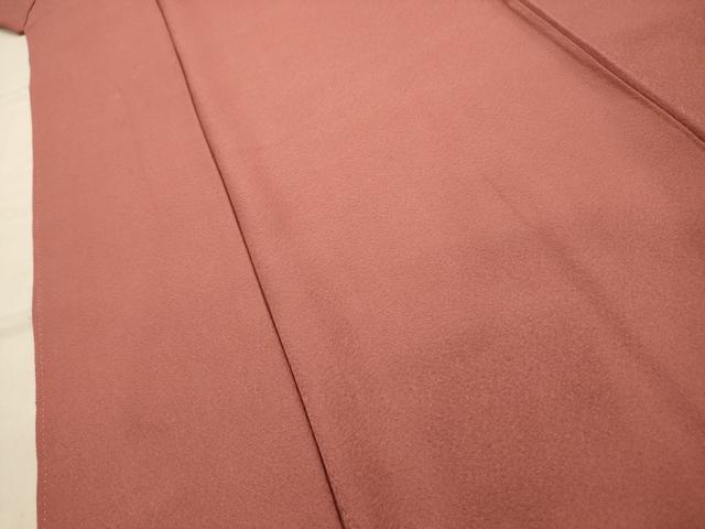 平和屋着物■上質な色無地　紋意匠　蘇芳香色　正絹　逸品　AABG1127sx