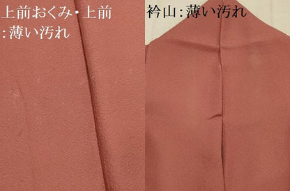 平和屋着物■上質な色無地　紋意匠　蘇芳香色　正絹　逸品　AABG1127sx