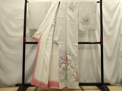 平和屋着物■訪問着 刺繍 草花文 正絹 逸品 AABG1128sx