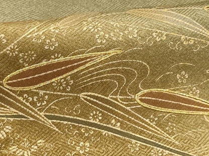 平和屋着物■訪問着　駒刺繍　流水草花文　暈し染め　金彩　正絹　逸品　AABG1130sx