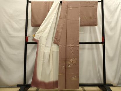 平和屋着物■訪問着　駒刺繍　風景文　金彩　正絹　逸品　AABG1132sx