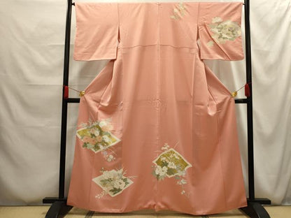 平和屋着物■訪問着　駒刺繍　花菱文　金彩　正絹　逸品　AABG1133sx