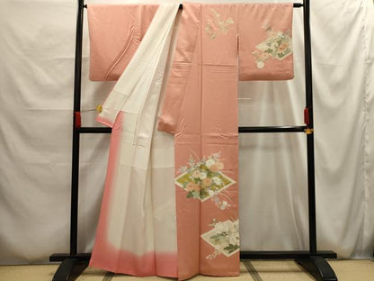 平和屋着物■訪問着　駒刺繍　花菱文　金彩　正絹　逸品　AABG1133sx
