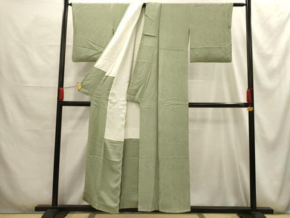 平和屋着物■上質な色無地 草花地紋 柳鼠色 正絹 逸品 AABG1148sx