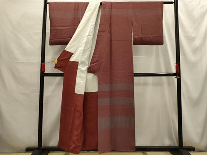 平和屋着物■山下晴三 京友禅競技大会受賞　江戸小紋　訪問着　横段吉祥文　正絹　逸品　AABG1149sx