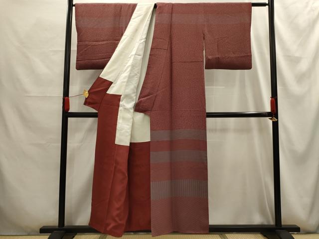 平和屋着物■山下晴三 京友禅競技大会受賞　江戸小紋　訪問着　横段吉祥文　正絹　逸品　AABG1149sx