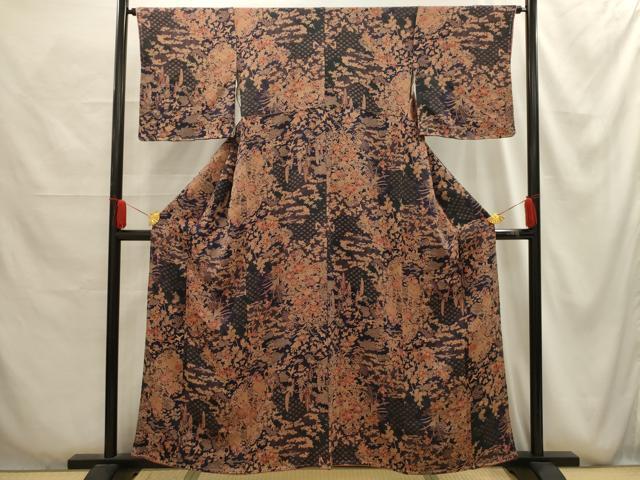 平和屋着物■上質な小紋　鴛鴦花宝尽くし　正絹　逸品　AABG1151sx