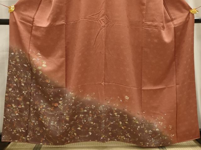 平和屋着物■訪問着　刺繍　草花文　暈し染め　金糸　金彩　正絹　逸品　AABG1166sx