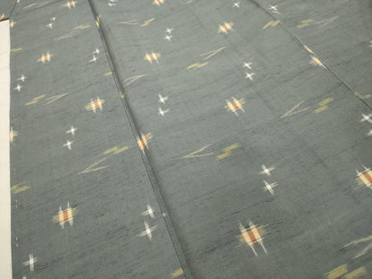 平和屋着物■上質な紬 絣文様 正絹 逸品 AABG1168sx
