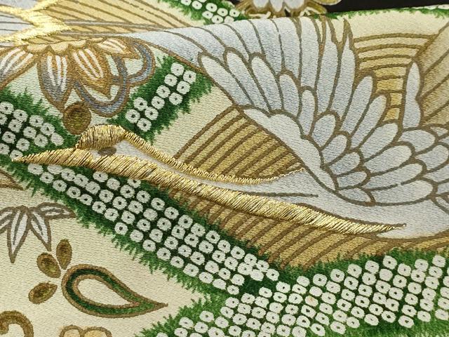 平和屋着物■豪華黒留袖　刺繍　松竹梅飛鶴宝尽くし　金糸　金彩　洗える着物　AABG1172sx