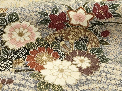 平和屋着物■上質な小紋 片輪車立波花文 金彩 正絹 逸品 AABG1177sx