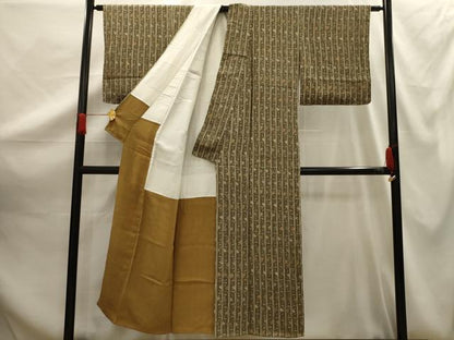 平和屋着物■上質な小紋　笹竹間道　正絹　逸品　AABG1178sx