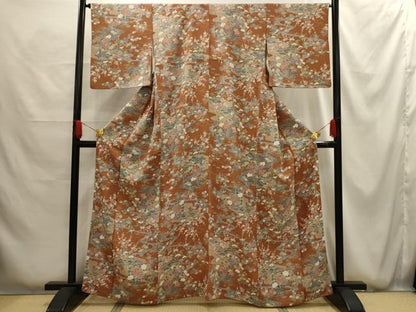 平和屋着物■上質な小紋　松竹梅風景文　正絹　逸品　AABG1190sx