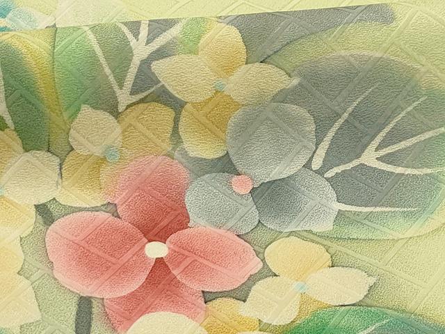 平和屋着物■訪問着　枝花文　暈し染め　正絹　逸品　AABG1192sx