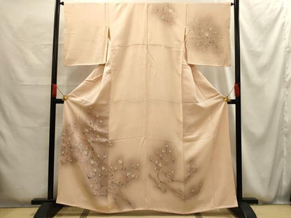 平和屋着物■訪問着　枝花文　暈し染め　金彩　正絹　逸品　AABG1193sx