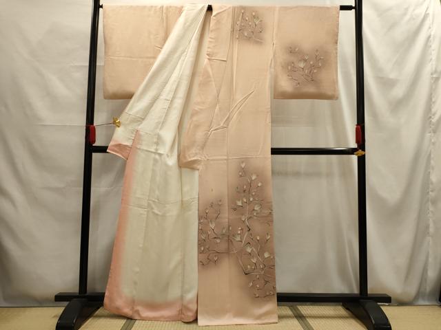 平和屋着物■訪問着　枝花文　暈し染め　金彩　正絹　逸品　AABG1193sx